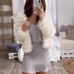 Shaggy faux fur coat